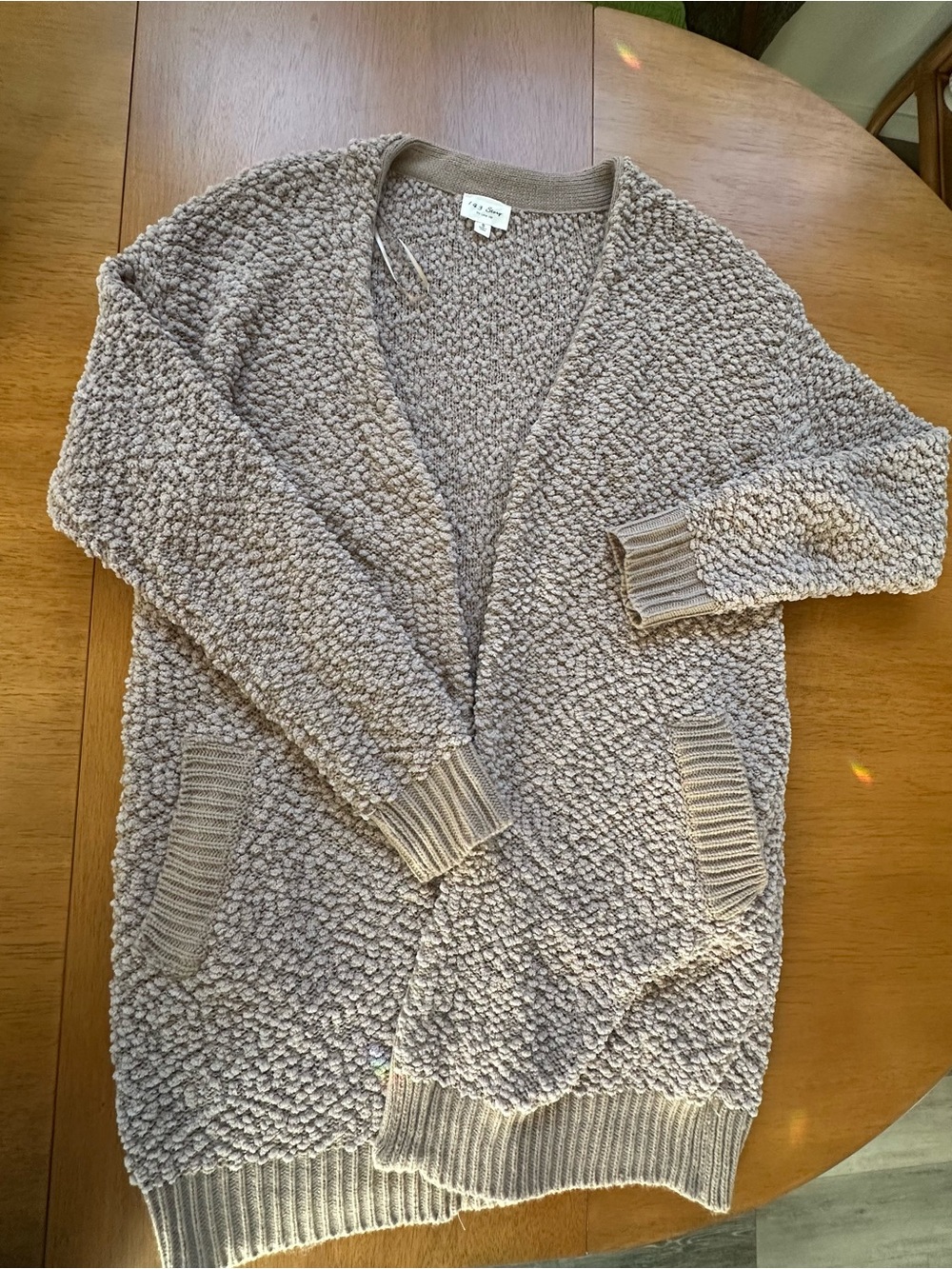 1.4.3. Story by Line Up Taupe Popcorn Knit Cardigan